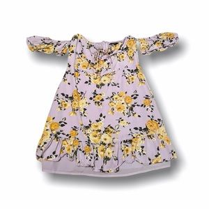 Purple & Yellow Floral Dress